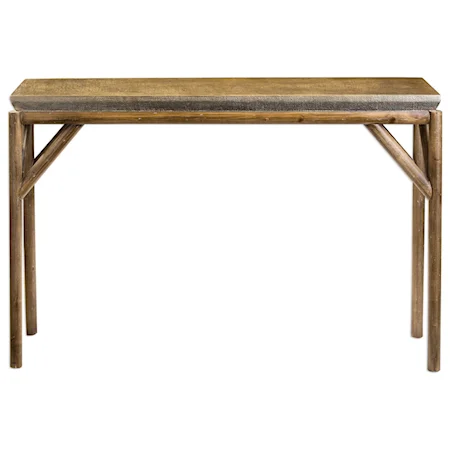 Kanti Metallic Champagne Console Table